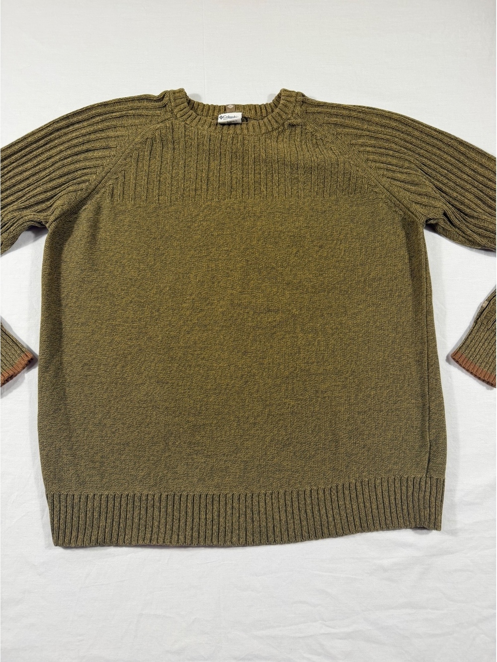 Columbia Men's Large Brown & Green Cotton Pullover Sweater